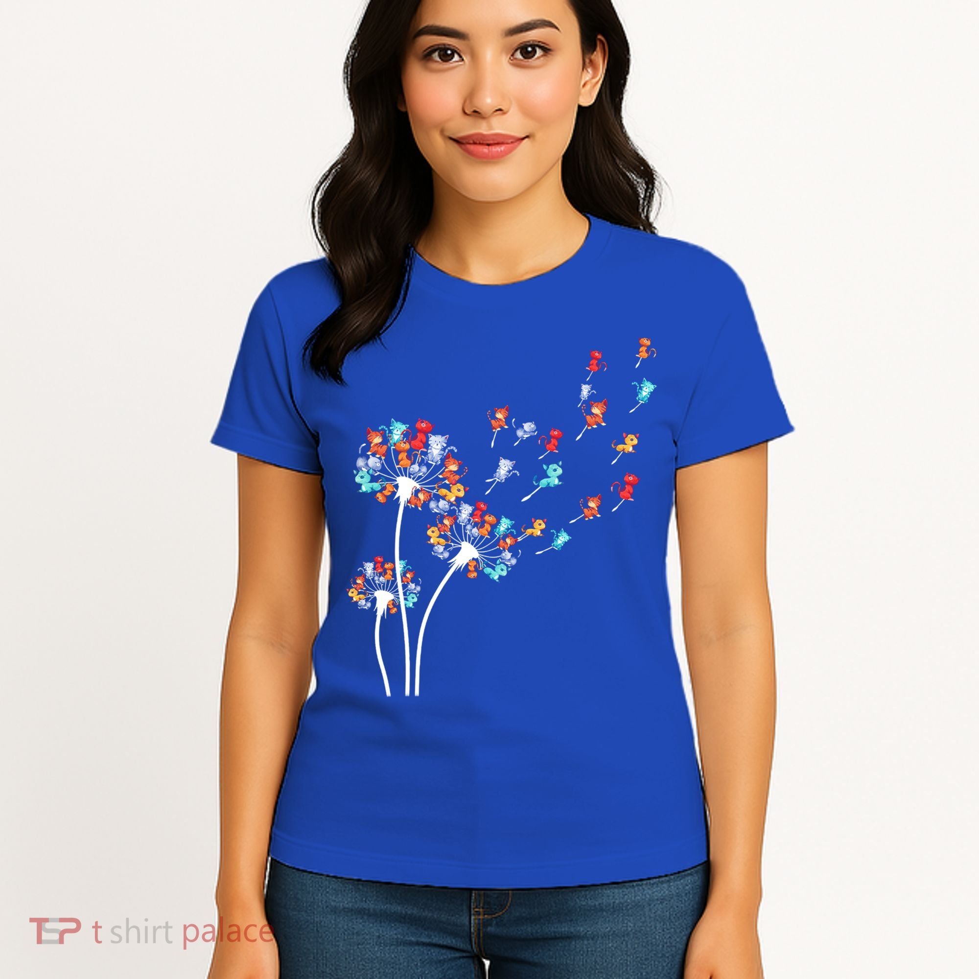 Cats Flower Fly Dandelion Gift Women's T-Shirt