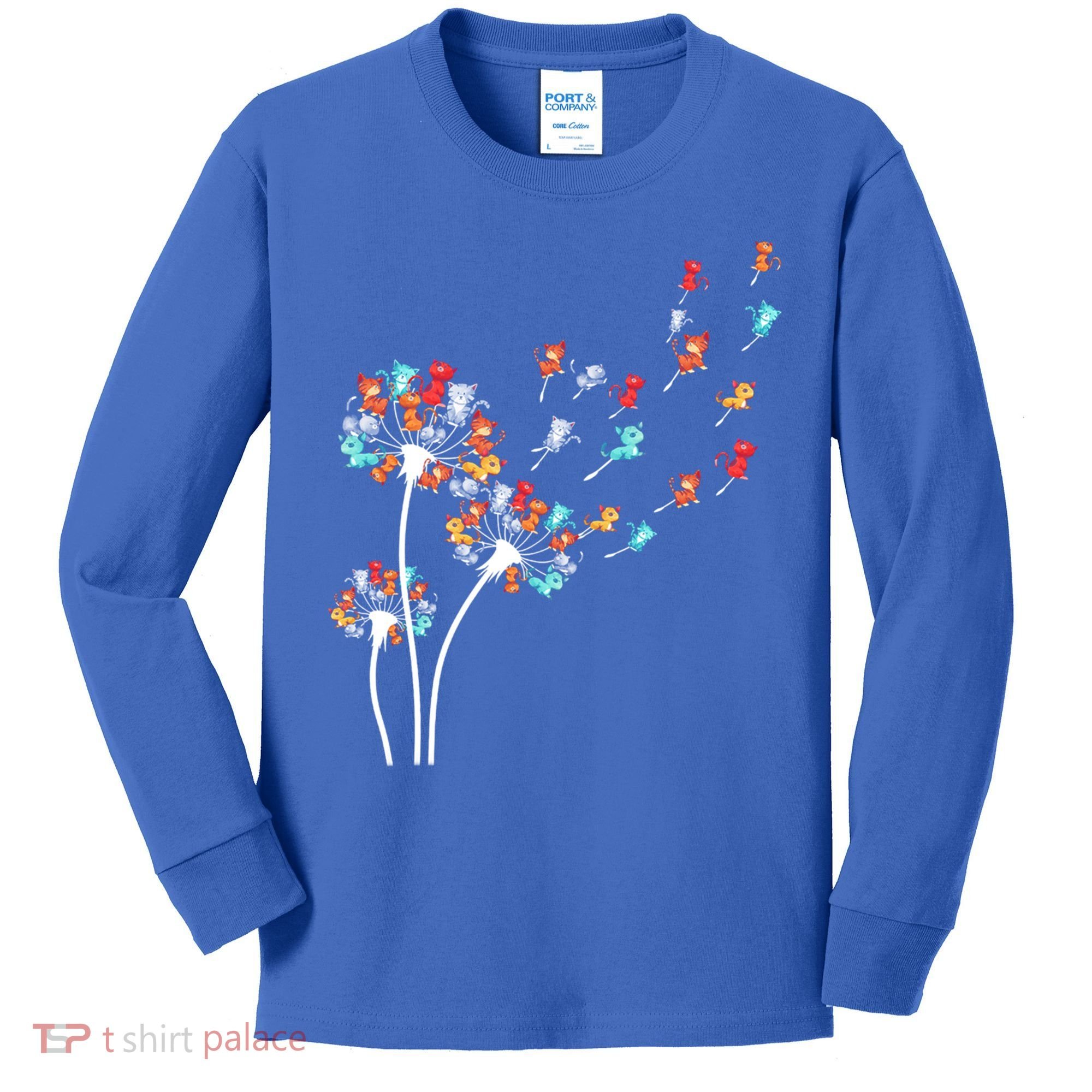 Cats Flower Fly Dandelion Gift Kids Long Sleeve Shirt