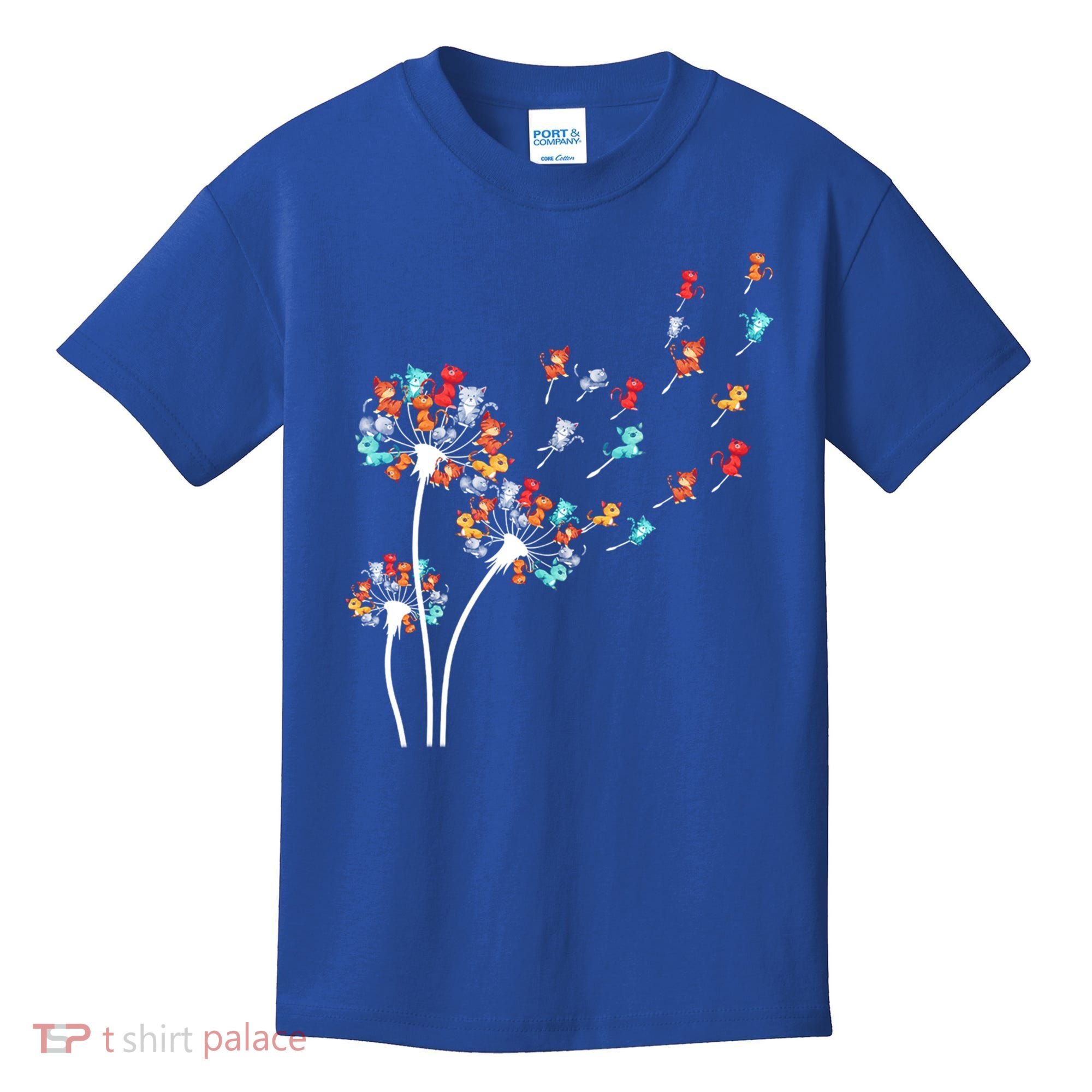 Cats Flower Fly Dandelion Gift Kids T-Shirt