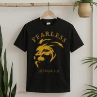 Christian Faith Fearless Joshua 1:9 Lion Of Judah Gift T-Shirt thumb 2