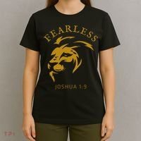 Christian Faith Fearless Joshua 1:9 Lion Of Judah Gift T-Shirt thumb 4