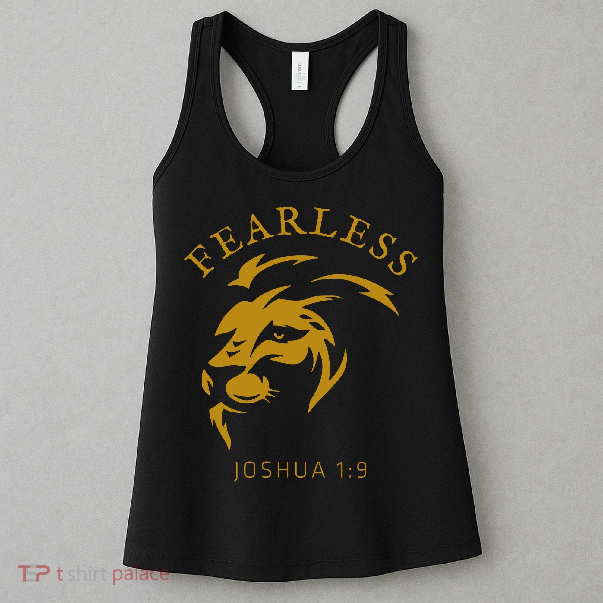 Christian Faith Fearless Joshua 1:9 Lion Of Judah Gift Women's Tank Top