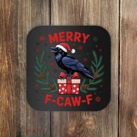 Christmas F-Caw-F Funny Raven XMas Coaster thumb 0