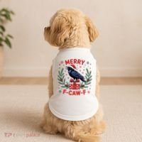 Christmas F-Caw-F Funny Raven XMas Doggie Tank thumb 2