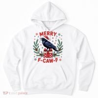 Christmas F-Caw-F Funny Raven XMas Hoodie thumb 0