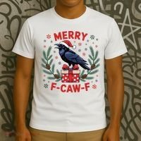 Christmas F-Caw-F Funny Raven XMas T-Shirt thumb 3