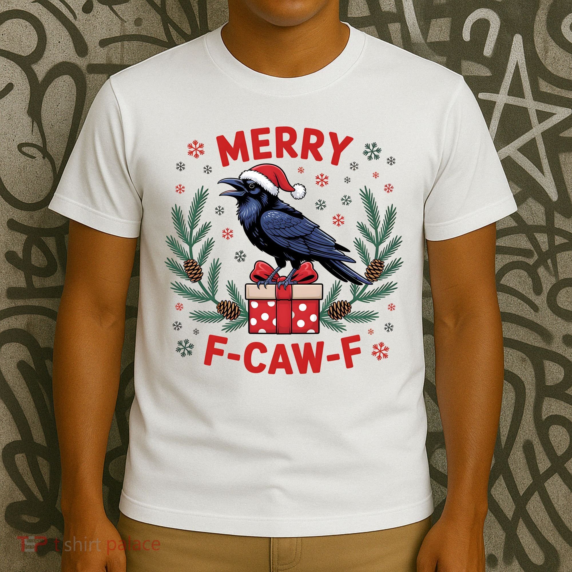 Christmas F-Caw-F Funny Raven XMas T-Shirt