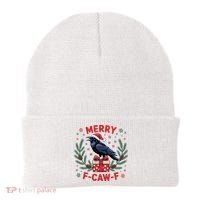 Christmas F-Caw-F Funny Raven XMas Beanie thumb 0