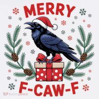 Christmas F-Caw-F Funny Raven XMas Mousepad thumb 1