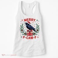 Christmas F-Caw-F Funny Raven XMas Women's Tank Top thumb 0