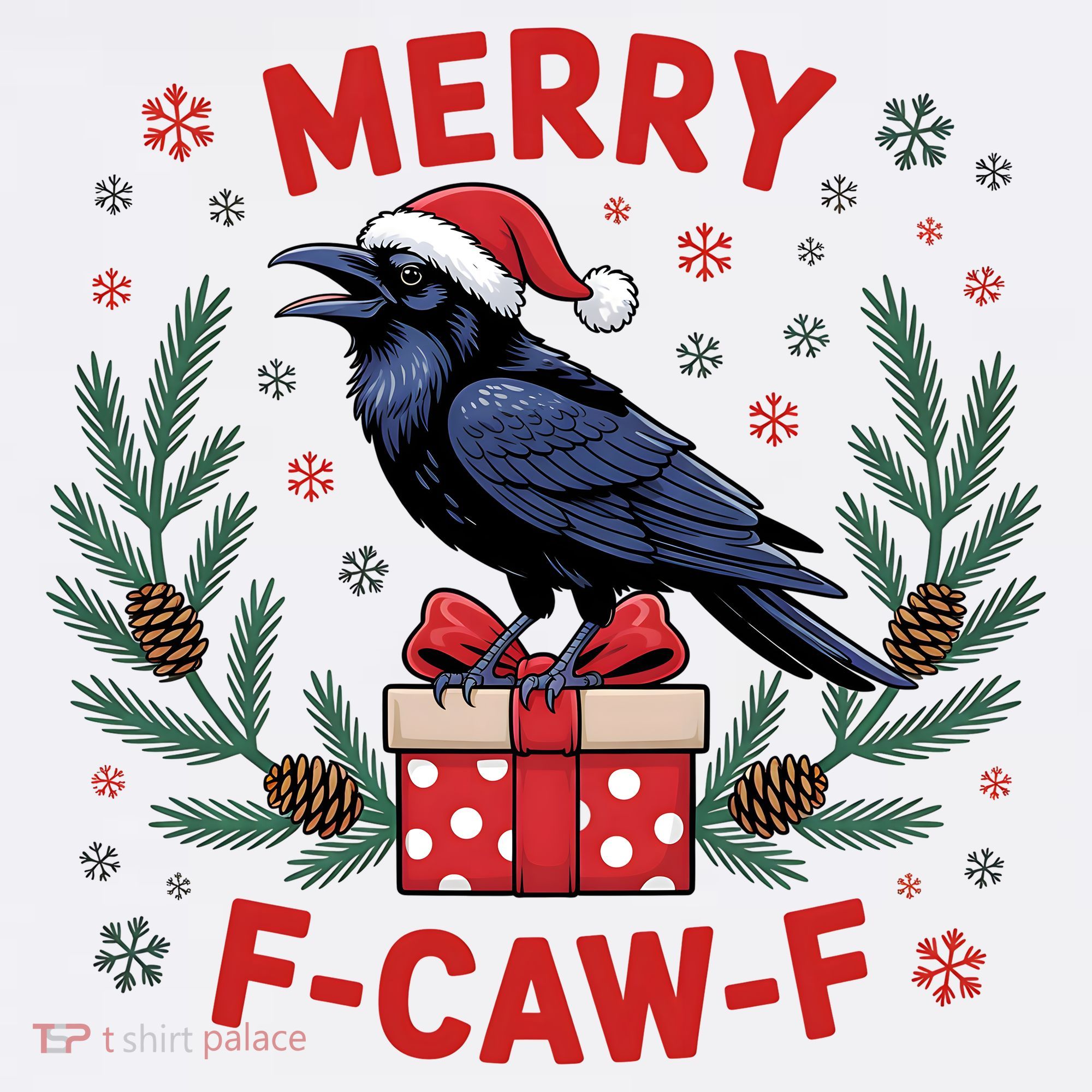Christmas F-Caw-F Funny Raven XMas Women's Tank Top