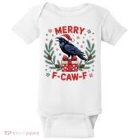 Christmas F-Caw-F Funny Raven XMas Baby Bodysuit thumb 0