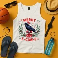 Christmas F-Caw-F Funny Raven XMas Tank Top thumb 4