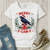 Christmas F-Caw-F Funny Raven XMas Women's T-Shirt thumb 3