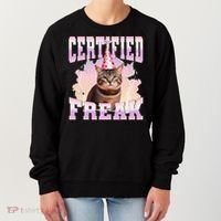 Certified Freak Funny Cat Joke Meme Cement Cursed Cat Women's Sweatshirt thumb 0