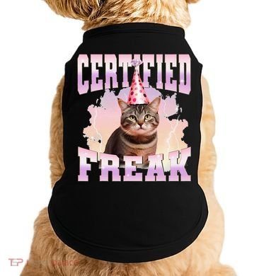 Certified Freak Funny Cat Joke Meme Cement Cursed Cat Doggie Tank