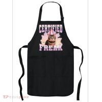 Certified Freak Funny Cat Joke Meme Cement Cursed Cat Apron thumb 0