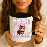 Certified Freak Funny Cat Joke Meme Cement Cursed Cat Coffee Mug thumb 3