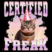 Certified Freak Funny Cat Joke Meme Cement Cursed Cat Women's Hoodie thumb 2