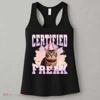 Certified Freak Funny Cat Joke Meme Cement Cursed Cat Women's Tank Top thumb 3