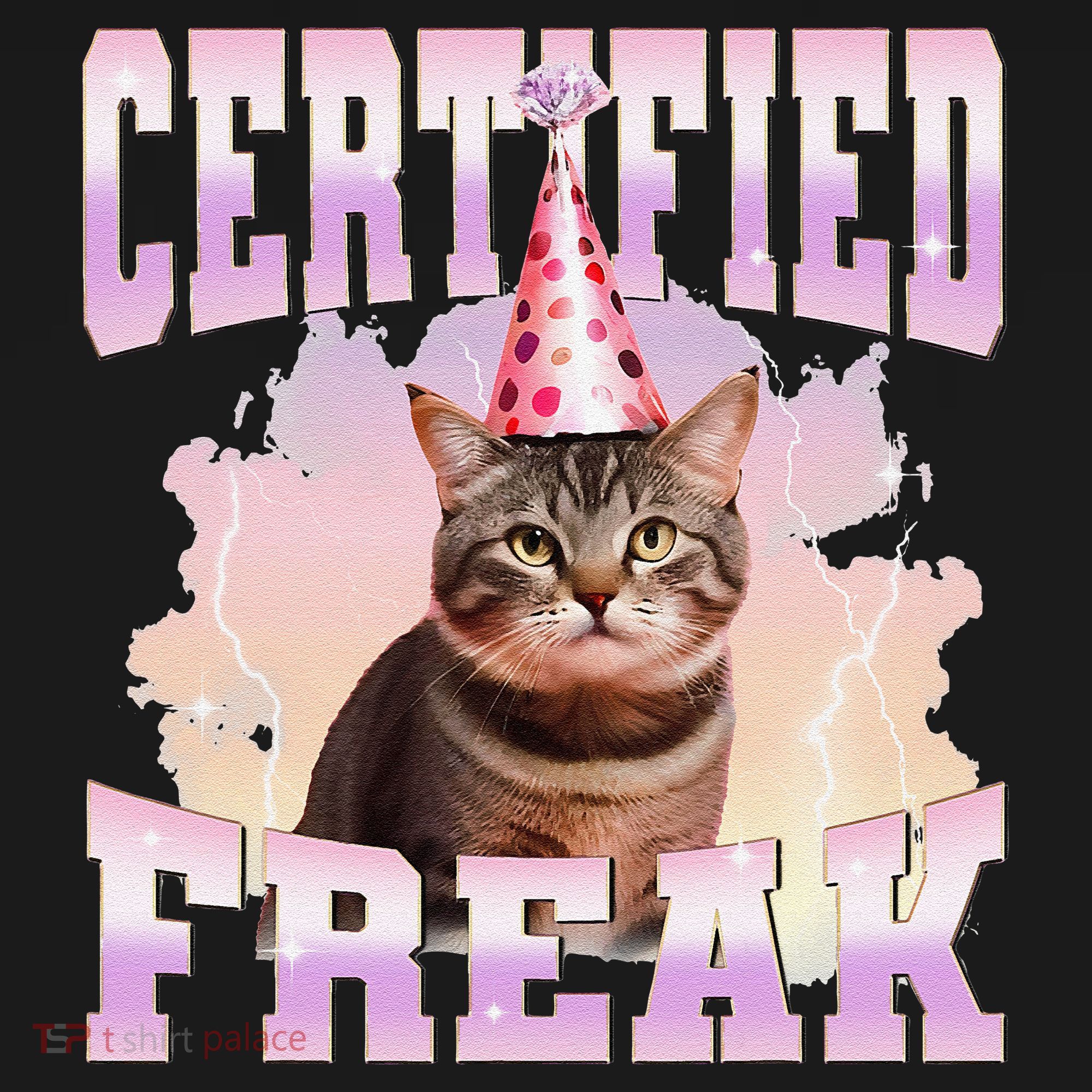 Certified Freak Funny Cat Joke Meme Cement Cursed Cat Baby Bodysuit