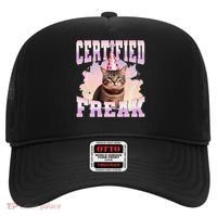 Certified Freak Funny Cat Joke Meme Cement Cursed Cat Hat thumb 0