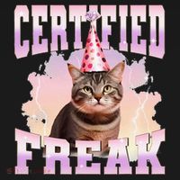 Certified Freak Funny Cat Joke Meme Cement Cursed Cat Visor thumb 3