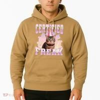 Certified Freak Funny Cat Joke Meme Cement Cursed Cat Hoodie thumb 2
