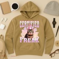 Certified Freak Funny Cat Joke Meme Cement Cursed Cat Hoodie thumb 3