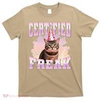 Certified Freak Funny Cat Joke Meme Cement Cursed Cat T-Shirt thumb 0