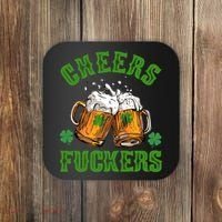 Cheers Fuckers Funny St Patrick's Day Beer Coaster thumb 0
