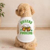 Cheers Fuckers Funny St Patrick's Day Beer Doggie Tank thumb 2