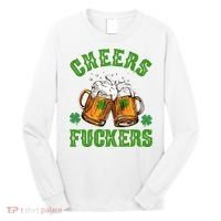 Cheers Fuckers Funny St Patrick's Day Beer Long Sleeve Shirt thumb 0
