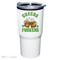 Cheers Fuckers Funny St Patrick's Day Beer Tumbler thumb 0