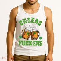 Cheers Fuckers Funny St Patrick's Day Beer Tank Top thumb 3
