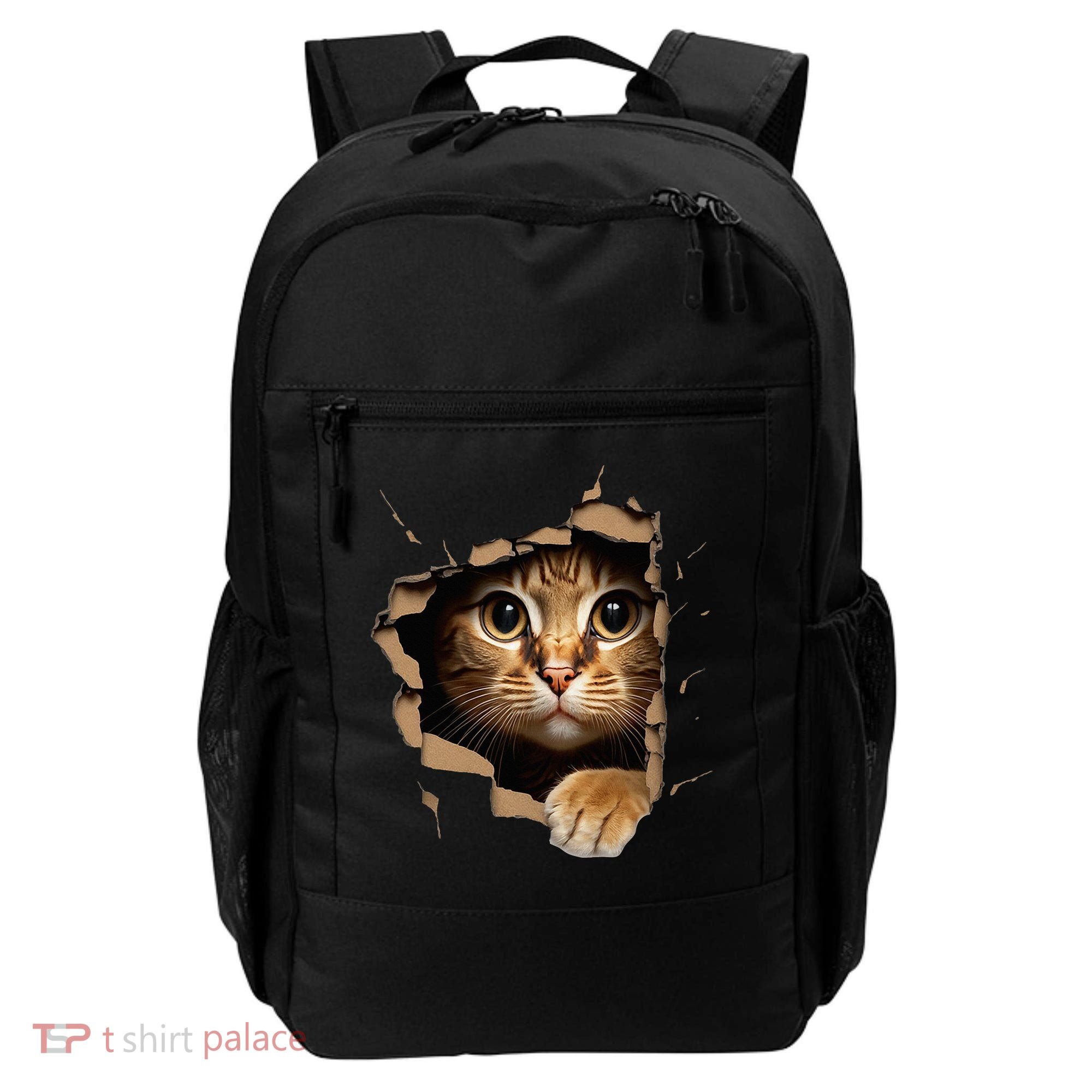 Cute kitten looks from torn fabric - Cats  Backpack