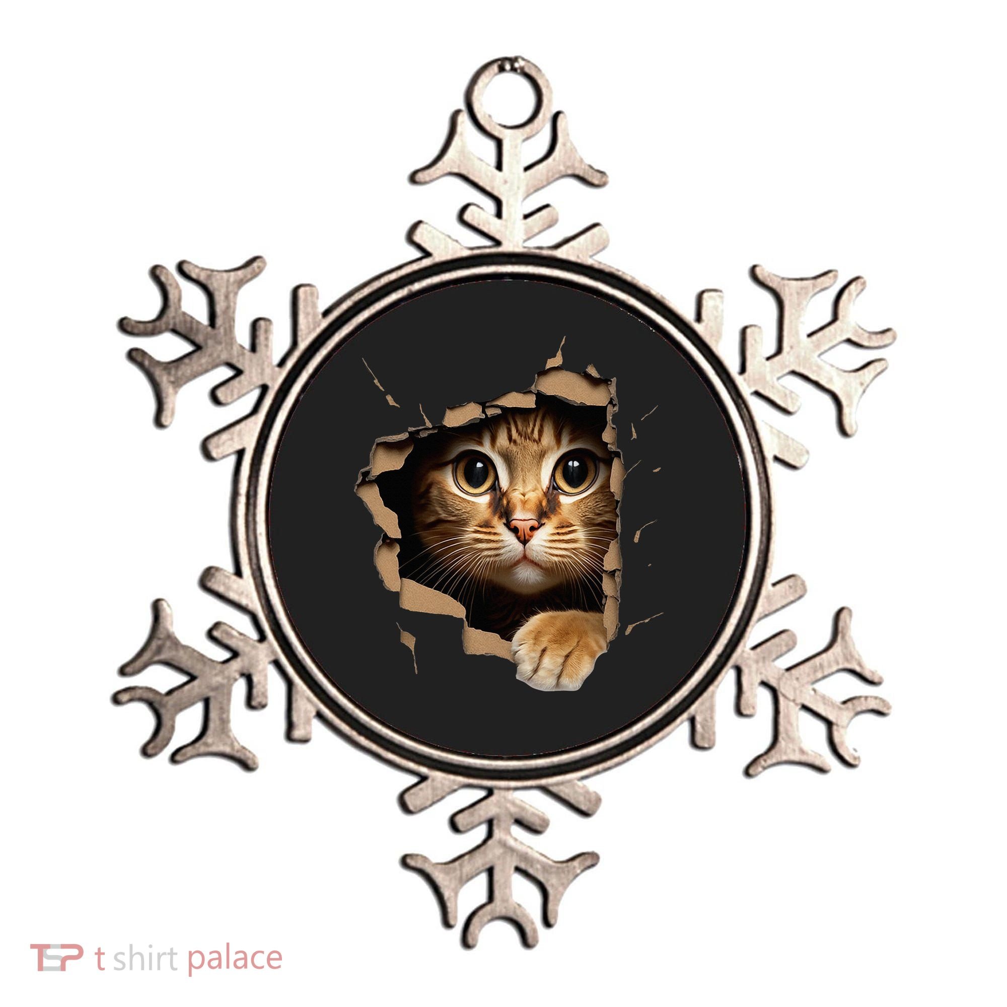 Cute kitten looks from torn fabric - Cats  Ornament