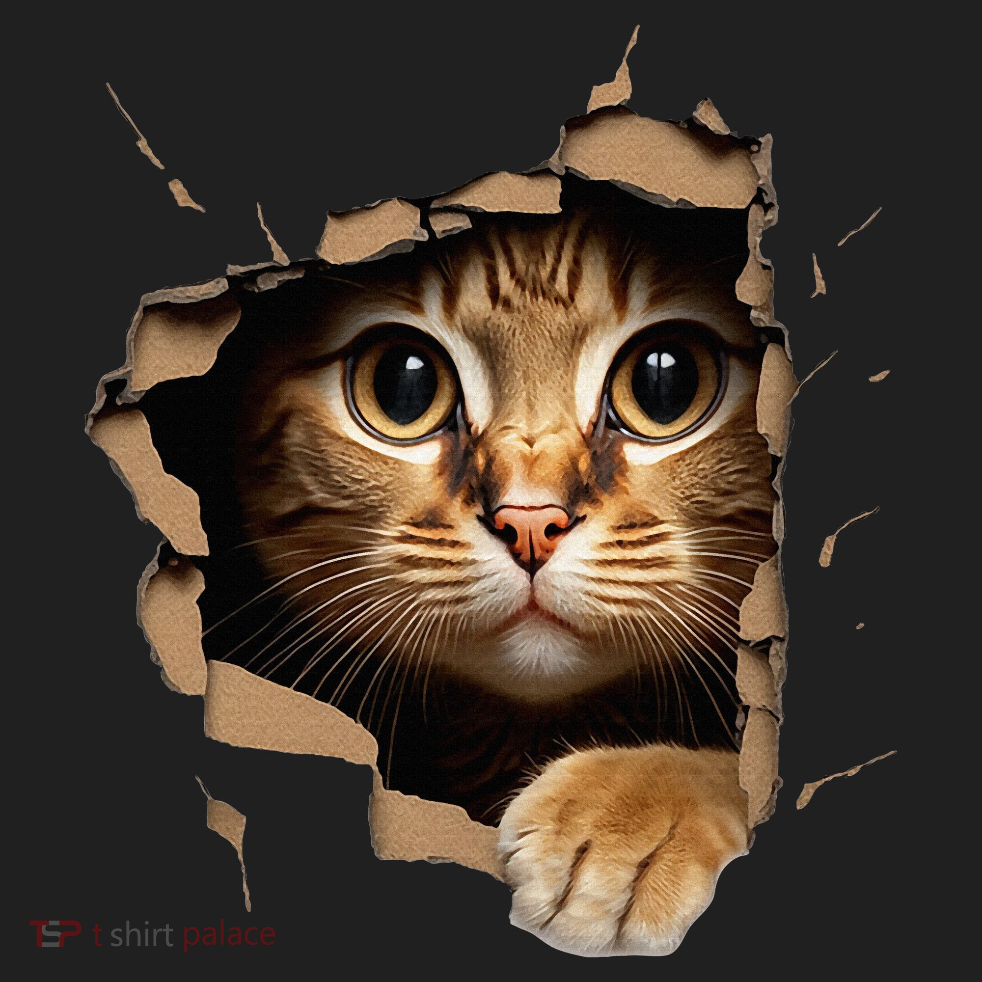 Cute kitten looks from torn fabric - Cats  Golf Towel
