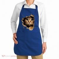 Cute kitten looks from torn fabric - Cats  Apron thumb 2