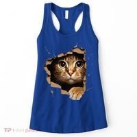 Cute kitten looks from torn fabric - Cats  Women's Tank Top thumb 0