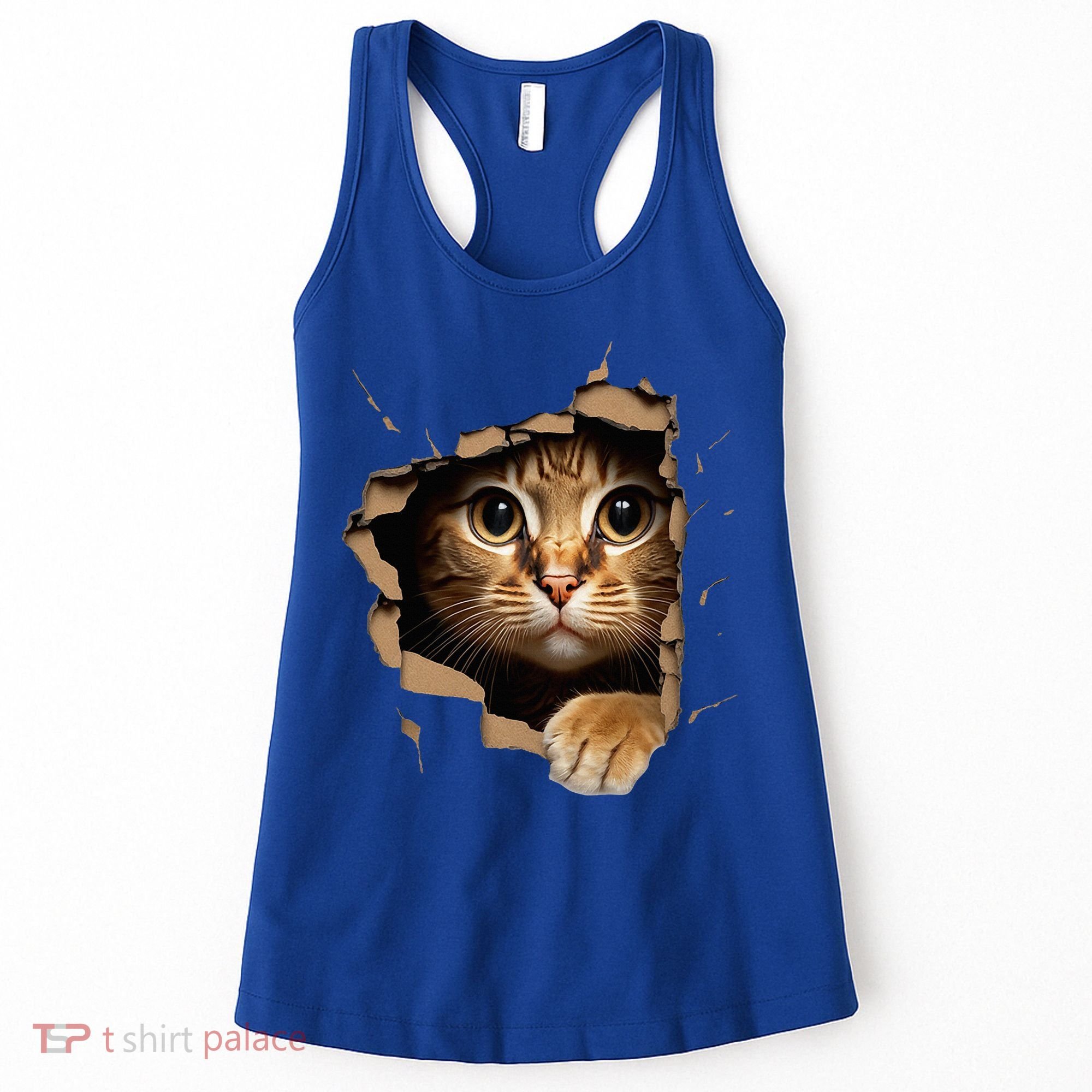 Cute kitten looks from torn fabric - Cats  Women's Tank Top