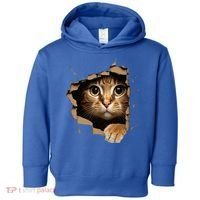 Cute kitten looks from torn fabric - Cats  Toddler Hoodie thumb 0