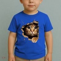 Cute kitten looks from torn fabric - Cats  Toddler T-Shirt thumb 2