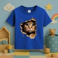 Cute kitten looks from torn fabric - Cats  Toddler T-Shirt thumb 3