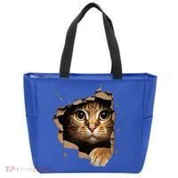 Cute kitten looks from torn fabric - Cats  Tote Bag thumb 0