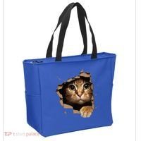 Cute kitten looks from torn fabric - Cats  Tote Bag thumb 2