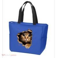 Cute kitten looks from torn fabric - Cats  Tote Bag thumb 3