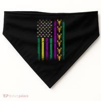 Crawfish Fleur-De-Lis Flag Mardi Gras  USA-Made Doggie Bandana thumb 0