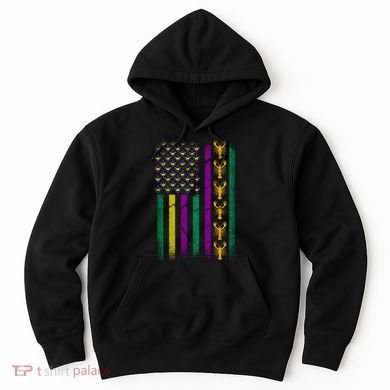 Crawfish Fleur-De-Lis Flag Mardi Gras  Hoodie