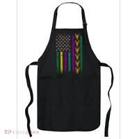 Crawfish Fleur-De-Lis Flag Mardi Gras  Apron thumb 0